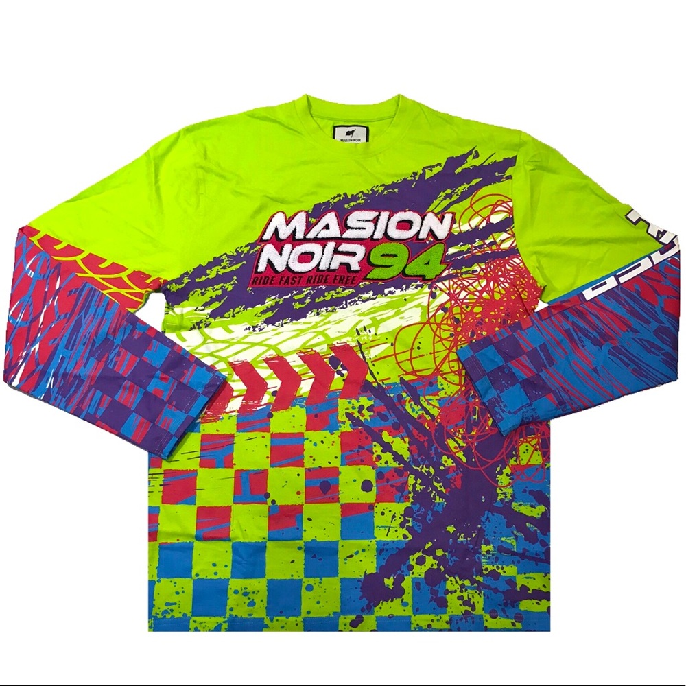 Men’s “Moto Club” Long sleeve tee. S, M, L, and XL